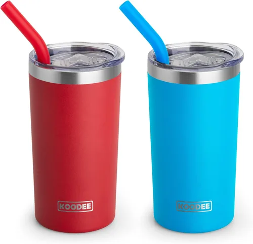 Vista 11 de koodee Vaso térmico con popote de 12 oz delgado de acero inoxidable de doble pared al vacío para mujer, sin sudor (blanco)
