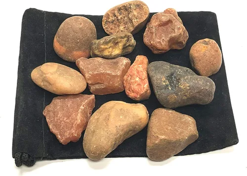 Vista 5 de Piedras de cornalina áspera, piezas grandes de 1 pulgada en bolsa de terciopelo (1 libra)
