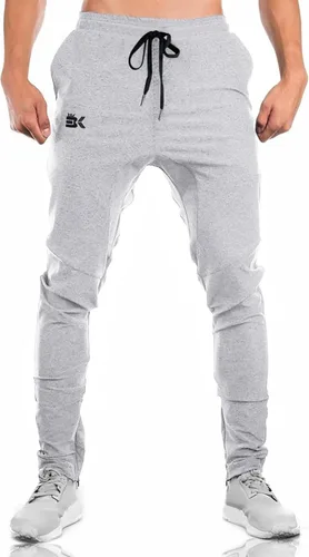 Vista 2 de BROKIG Pantalones deportivos para hombre, con cremallera, casual, para gimnasio, entrenamiento, bolsillos