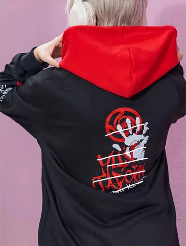 Vista 2 de PTLYE Sudadera con capucha de anime Jujutsu en 3D, sudadera con capucha JJK Cosplay disfraz