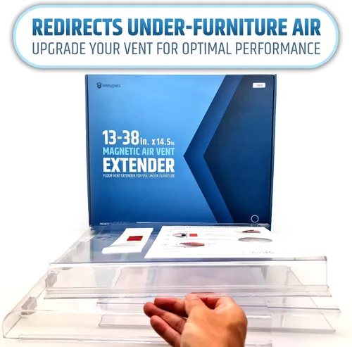 Vista 9 de Potente extensor de ventilación magnético para piso debajo de los muebles, resistente y duradero, imanes de neodimio superfuertes (diseño mejorado)