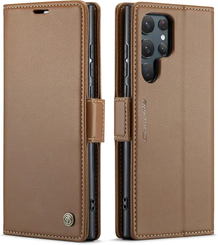Vista 20 de QLTYPRI Funda tipo cartera para Samsung Galaxy S22, funda de cuero PU premium con cierre magnético, tipo folio con bloqueo RFID, ranuras