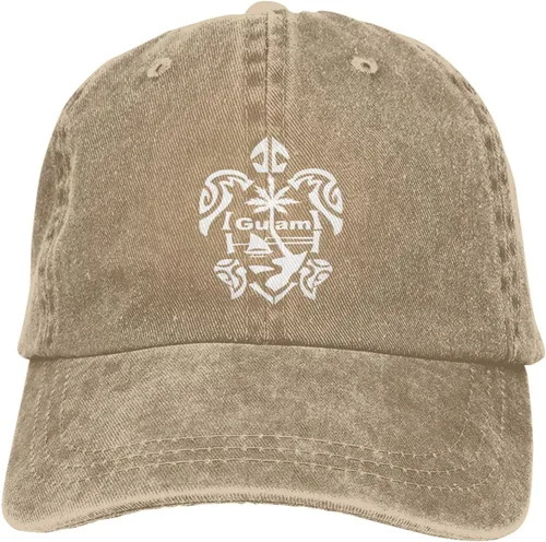 Vista 9 de Guam - Gorra de béisbol de algodón lavado con diseño de tortuga, color negro, unisex, ajustable Rojo