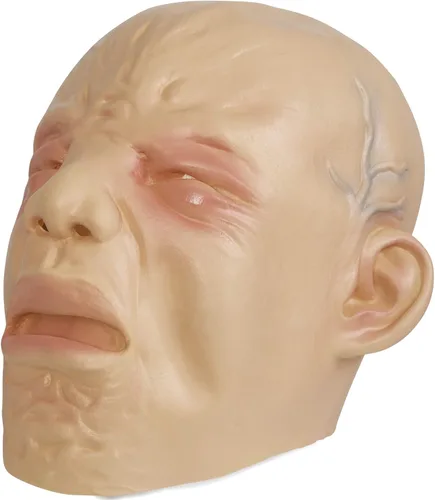 Vista 4 de Skeleteen Máscara de disfraz de bebé que llora - Angry Crybaby - Divertida máscara facial de goma realista accesorios para disfraces para adultos