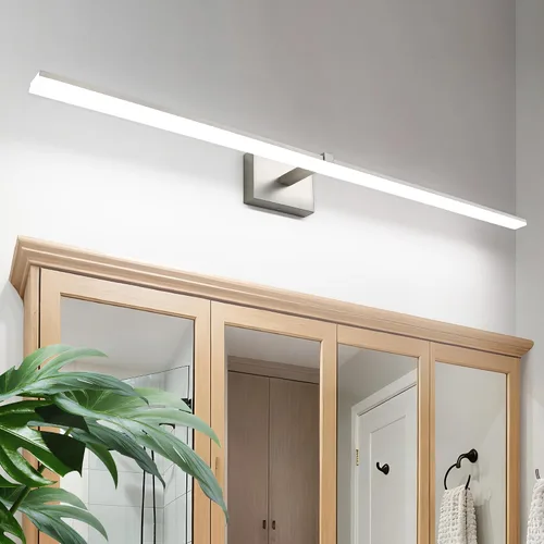 Vista 52 de Luz de tocador de baño negra de 32 pulgadas, LED moderna, 3CCT, regulable, 24 W, luminarias de baño sobre espejo 3000 K/4500 K/6000 K, 3