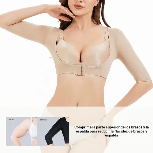 Vista 2 de KSKshape Faja moldeadora de brazos para mujer, mangas de compresión posquirúrgicas, adelgazantes, corrector de postura, fajas moldeadoras beige