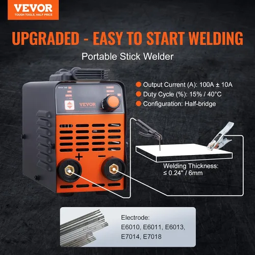 Vista 2 de VEVOR Soldador de Palo, Mini y Portátil 140Amp 2 en 1 Máquina de Soldadura ARC/Lift TIG, Soldador de Arco con Arranque en Caliente/Fuerza