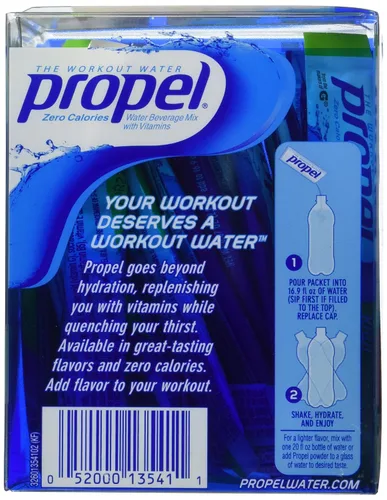 Vista 4 de Propel Mezcla de bebidas de agua mejorada con nutrientes cero calorías (36 paquetes) 3 sabores diferentes (baya, uva y fresa de kiwi)