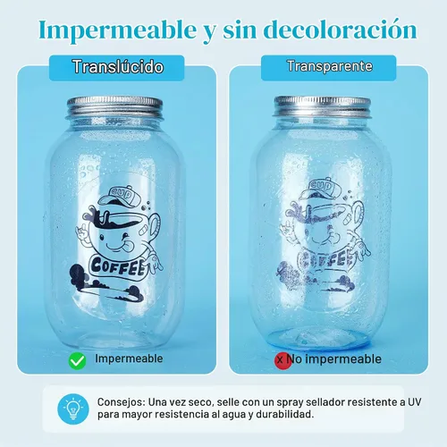 Vista 5 de QYH Papel adhesivo de vinilo transparente imprimible premium, 50 hojas 100 % transparente