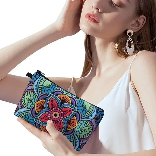 Vista 2 de MAGEFY Bolsa de maquillaje Bolsa de cosméticos, 2 paquetes azul, Lindo