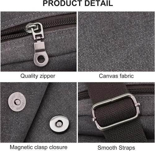 Vista 7 de Bolso cruzado para hombre bolso lateral para hombre bolso de hombro para hombres y mujeres pequeño bolso de mensajero de lona para teléfono
