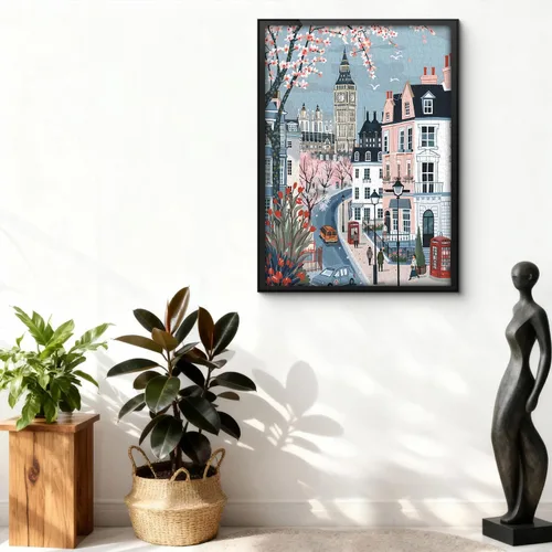 Vista 6 de London Spring Puzzles para adultos 1000 piezas, rompecabezas de paisaje urbano europeo, rompecabezas romántico de escena de viaje