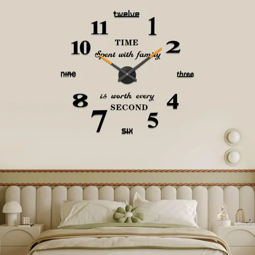 Vista 7 de VANGOLD Reloj de pared DIY sin marco, espejo 3D, gran silencio, calcomanías de pared para sala de estar, dormitorio, decoración del hogar