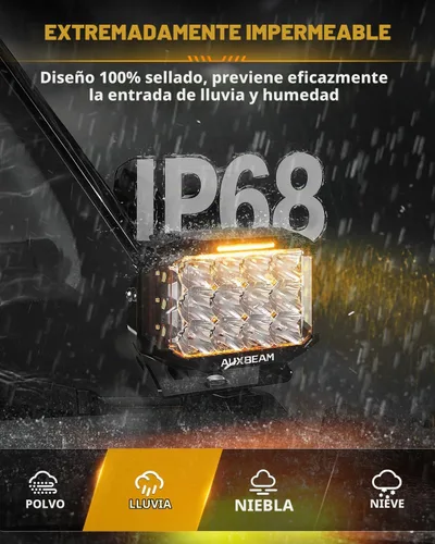 Vista 5 de Auxbeam 7x5 pulgadas LED Pod V-MAX Series 270° Shooter Offroad Ditch Light 7 x 5 pulgadas (cuadrado)