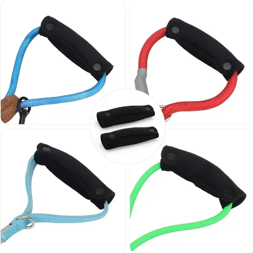 Vista 5 de 2 fundas de agarre para correa de perro, envoltura de correa, terciopelo suave y malla de poliéster que garantizan un agarre cómodo, correas