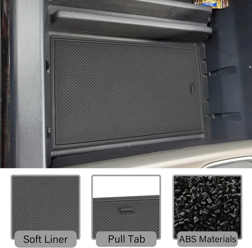 Vista 6 de RUNROAD Cubierta organizadora de consola central compatible con Chevy Silverado/GMC Sierra 1500 (2014-2018) y Silverado/Sierra 2500/3500HD