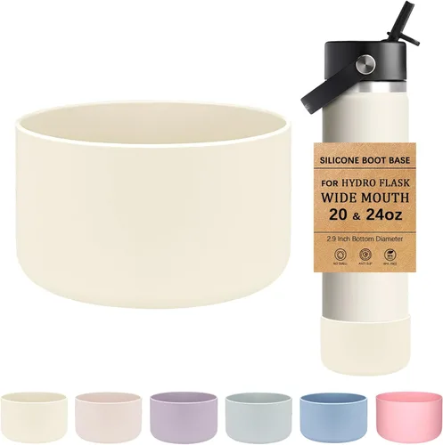 Vista 34 de HEYSKAY Funda Protectora de Silicona para Botellas de Agua Hydro Flask de Boca Ancha de 12oz 16oz 18oz 21oz 24oz Protector de Fondo y Otras Botellas