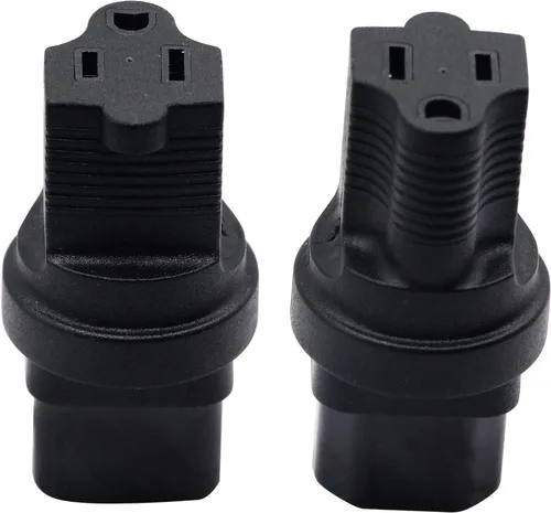 Vista 6 de Adaptador de corriente de enchufe de 3 clavijas USA C14 a NEMA 5-15R para adaptador de corriente de computadora estándar 15A/125V (IG-320)