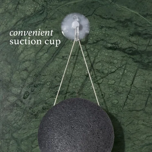 Vista 5 de Julep Esponja Konjac individual - Cara - Carbón aclarador de la piel, herramienta de limpieza exfoliante suave con práctico gancho de ventosa