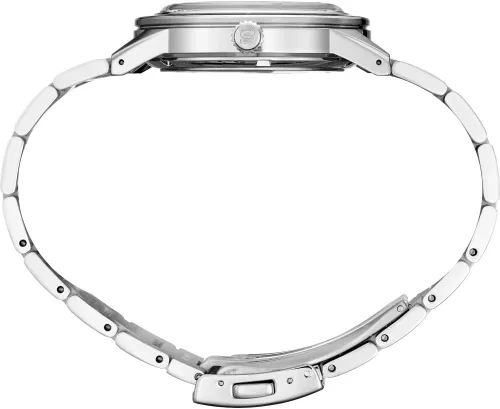 Vista 3 de Seiko Reloj automático con correa de acero inoxidable plateada para hombre