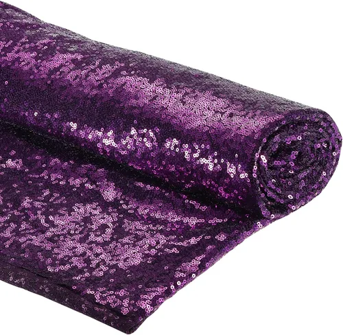 Vista 12 de PATIKIL Tela de lentejuelas negra, 4 yardas de longitud 4.9 pies de ancho, tela de malla con lentejuelas con purpurina completa para coser
