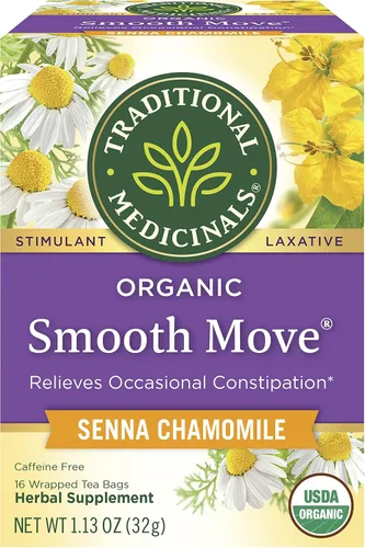 Vista 3 de Traditional Medicinals Té de hierbas orgánico Smooth Move Manzanilla paquete de 2; 32 unidades.