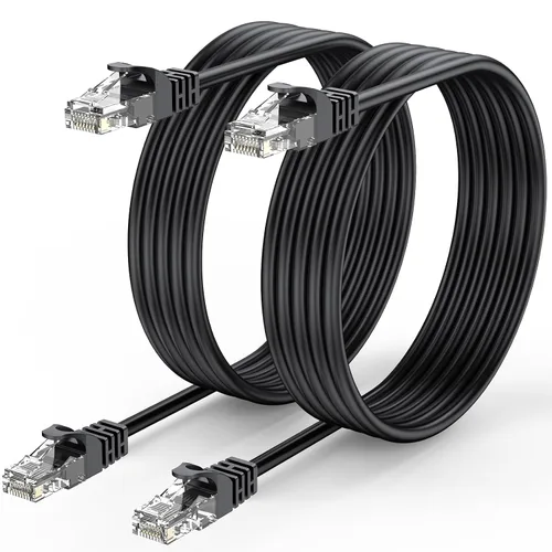 Vista 9 de Cable Ethernet corto de 0.5 pies, paquete de 2 cables de conexión Cat6 de 6 pulgadas (cable Cat 6, cable RJ45 de Internet, cable de red) 10 Gbps