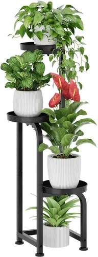 Vista 10 de Bamworld - Soporte de esquina para macetas de metal para interiores y exteriores Verde oscuro