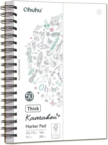 Vista 13 de Ohuhu Cuaderno de dibujo artístico de doble cara de 5.5 x 8.5 pulgadas, 50