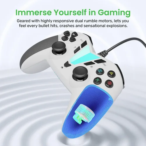 Vista 5 de IFYOO PC Steam Game Controller ONE Pro Wired USB Gaming Gamepad Joystick Compatible with ComputerLaptopWindows 111087XP AndroidPhoneTabletTVBox PS3