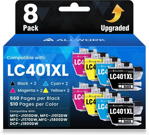Vista 8 de LC401XL LC401 MFC-J1010DW - Cartuchos de tinta para impresora Brother LC 401XL 401 XL Cartucho de tinta compatible con impresora MFC J1010DW