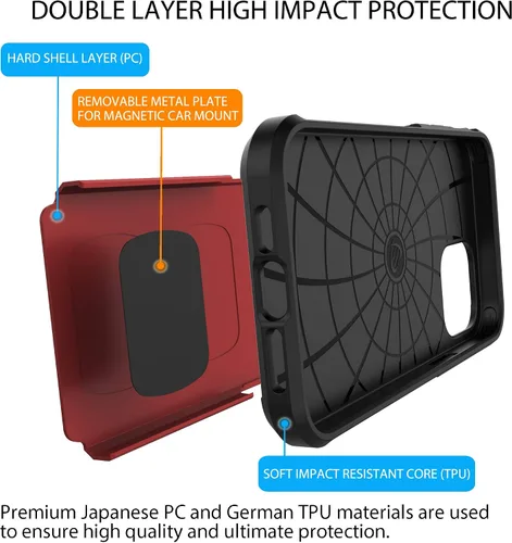 Vista 2 de LUVVITT Ultra Armor - Funda diseñada para iPhone 12 Pro Max con placa de metal extraíble para soporte magnético