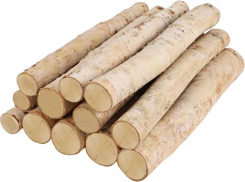 Vista 11 de Sancodee Paquete de 6 troncos de abedul blanco para chimenea - Troncos de árbol de abedul para decoración, leña decorativa para repisa falsa