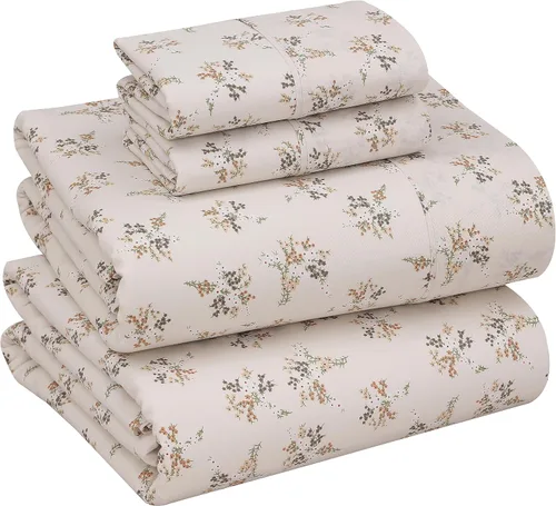Vista 32 de RUVANTI Sábanas de percal 100% algodón, tamaño individual, anual Fresco fresco, bolsillo profundo de 16 pulgadas, suave, transpirable y duradero