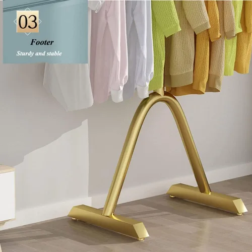 Vista 5 de Perchero de ropa resistente, ligero y minimalista de lujo para el piso al techo, perchero para colgar ropa para dormitorio, perchero independiente