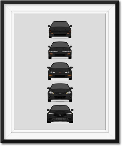 Vista 13 de Custom Car Posters Póster hecho a mano compatible con Acura Integra Evolution Generations e impresión de Acura Integra, multicolor, 8 x 10 pulgadas