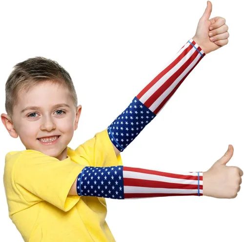 Vista 12 de JOEYOUNG Mangas de brazo para niños (4-9 años), mangas solares para fútbol, baloncesto, disfraz para fiesta, protección UV, manga refrescante