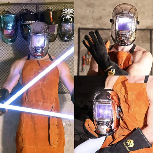 Vista 6 de TEKWARE Casco de Soldadura de Oscurecimiento Automático con Energía Solar de Visión Amplia de Color Verdadero, 4 Sensores de Arco, Rango de Sombra