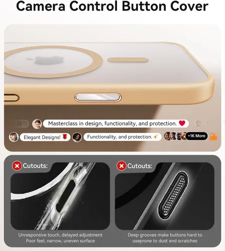 Vista 4 de JUESHITUO Funda para iPhone 16 Pro Max con botón de control de cámara, con 2 protectores de pantalla [compatible con MagSafe] [no amarillento] Funda