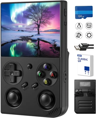 Vista 9 de Retro Handheld Game Console,Portable Game with 3.5 Inch IPS Screen,with 64G TF Card Pre-Installed 4353 Games Supports 5G WiFi Bluetooth HDMI and TV