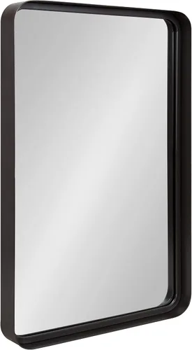 Vista 8 de Kate and Laurel Armenta - Espejo rectangular moderno con marco de metal, 20 x 42, gris carbón oscuro, acento industrial funcional para pared