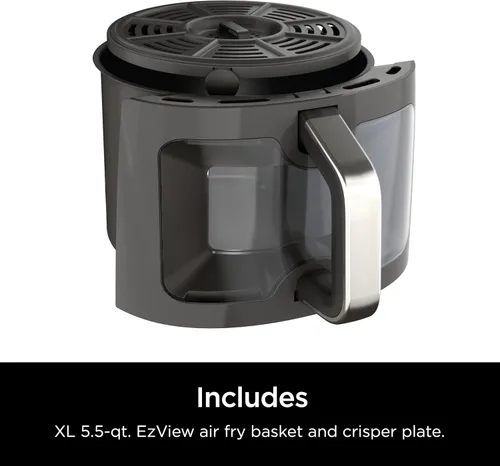 Vista 9 de Ninja Freidora de aire EzView Max XL, capacidad de 5.5 cuartos de galón, 7 funciones: Max Crisp, Air Roast, Bake, Reheate, Deshidrate y más, hasta