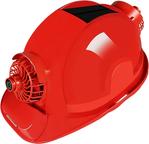 Vista 9 de Casco de construcción para hombre con ventilador solar y luz, casco de trabajo impermeable para construcción y mejoras del hogar, salida USB