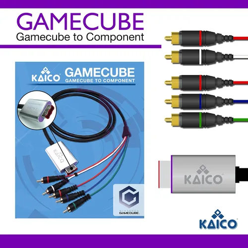 Vista 3 de Kaico Component Cable Adapter Lead for the Nintendo GameCube Running GCVideo Lite Software Supports Full Video and Audio. A Simple Plug and Play