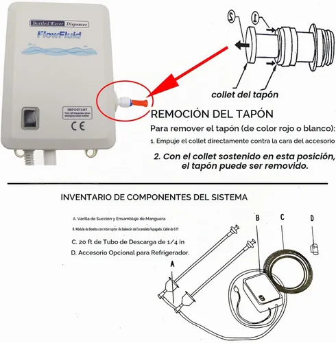 Vista 4 de Sistema de bomba dispensador de agua embotellada, grado alimenticio, autocebado, 110V, 1GPM, adecuado para cafetera, hielera, refrigerador