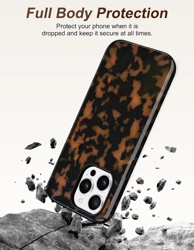 Vista 16 de Jusy Funda compatible con MagSafe con estampado de caparazón de tortuga marrón para iPhone 7/8/SE, cubierta protectora de TPU suave magnética