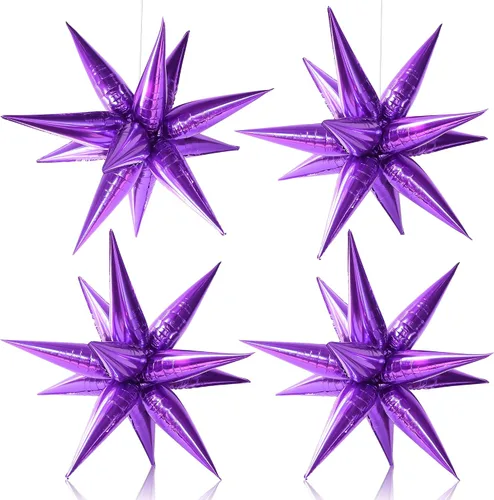 Vista 11 de Globos de papel de aluminio con forma de cono de estrella en explosión, negro, 20 pulgadas, para decoraciones de cumpleaños y graduaciones 2022, 50