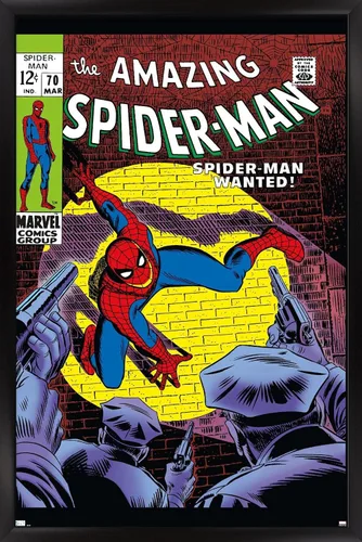Vista 8 de Marvel Comics Amazing Spider-Man #70 - Póster de pared, 22.4 pulgadas de largo x 14.7 pulgadas de ancho, versión enmarcada de madera de granero