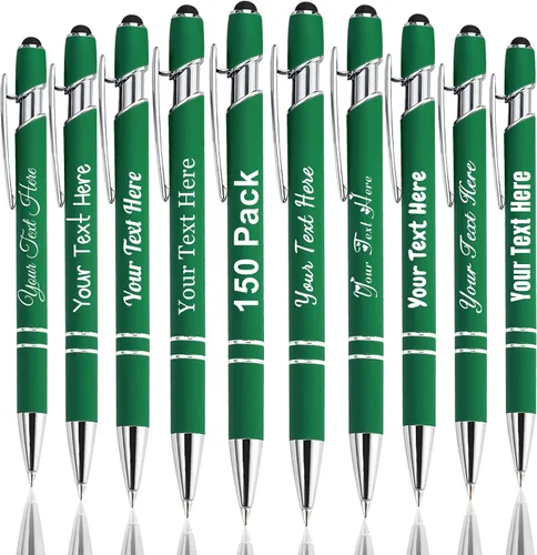 Vista 98 de Hasta 300 bolígrafos personalizados a granel con nombre personalizado con grabado gratis, puntas de lápiz capacitivo grabado, bolígrafo