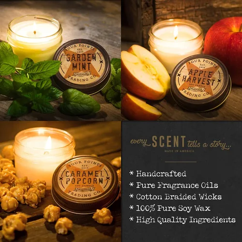 Vista 2 de HWY-1 Vela perfumada de aromaterapia de soja de 4 onzas con tarro - Four Points Trading Co.